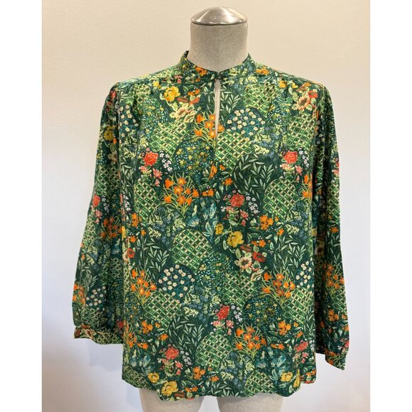 Birds of Paradis Bailey Blouse in Green Size M - Picture 2 of 6